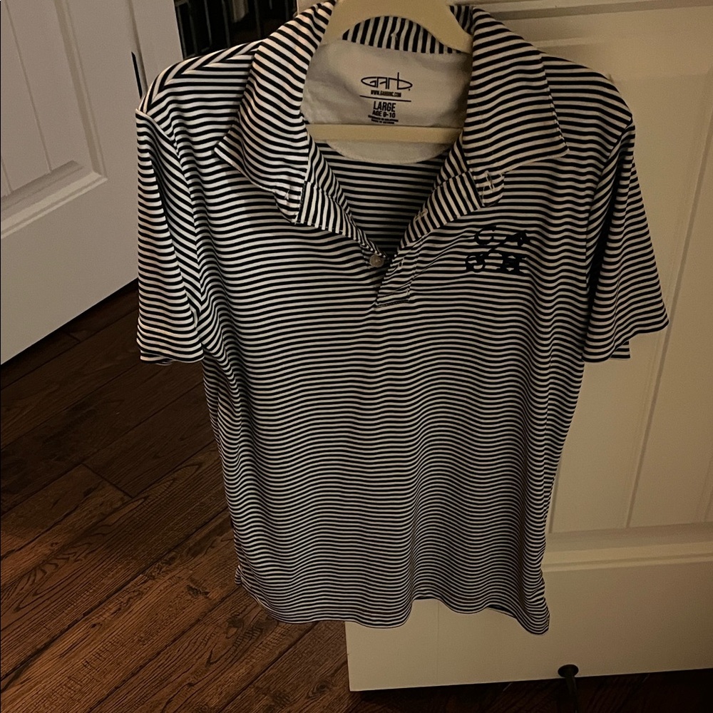GTB Striped Black & White Polo Shirt - Kids